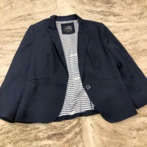 The Limited Navy Blazer with stripped liner